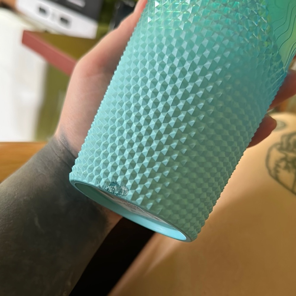 Starbucks Teal and Pink Textured Tumblers - Picture 3 of 3